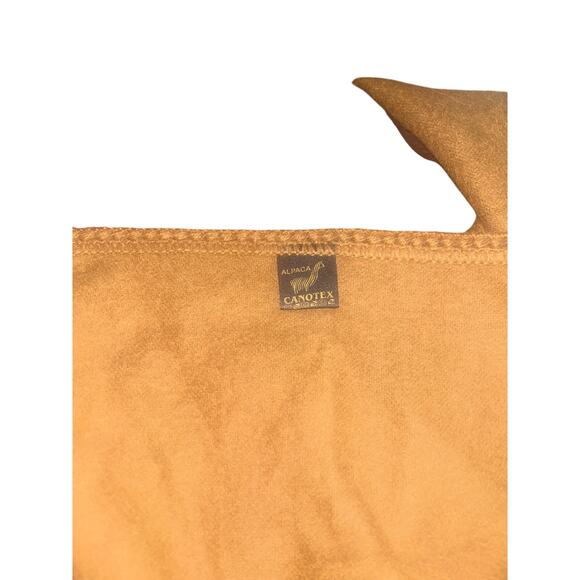 Canotex 100% Alpaca Scarf 90x20in made in Peru crocheted fringe ends brown - Picture 2 of 11